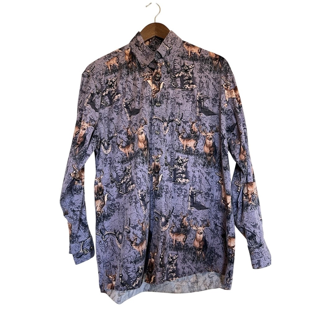 VTG RedHead Shirt Mens M Purple Camo Button Front Hunting Outdoor Workwear‎ 90s